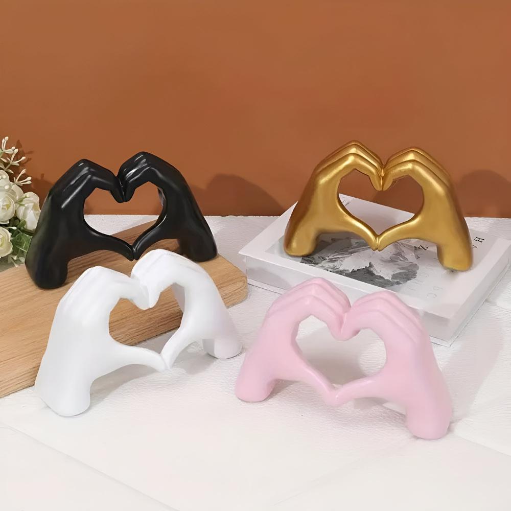 Finger Heart Sculpture Durable Multi-Color Wall & Desk Display