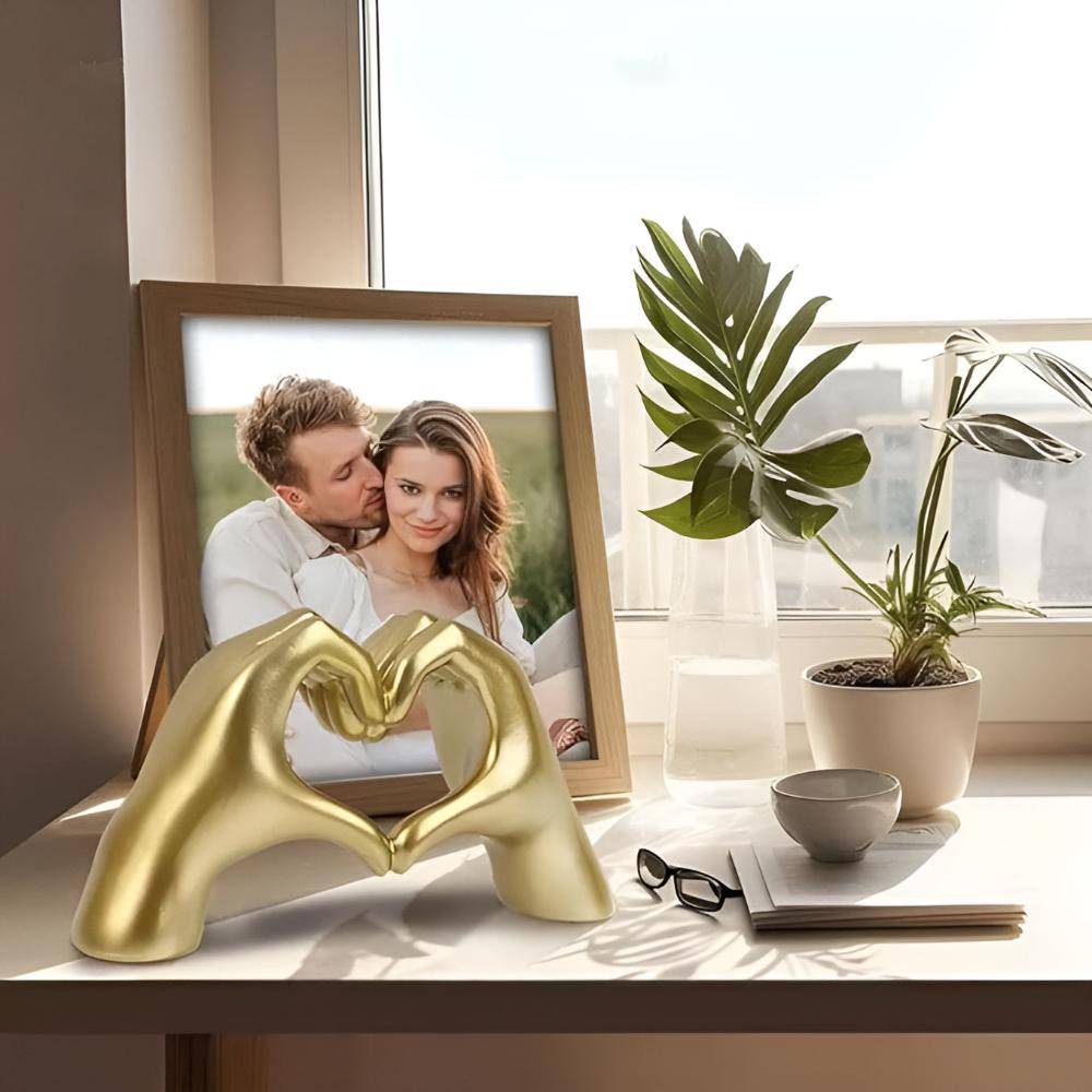Finger Heart Sculpture Durable Multi-Color Wall & Desk Display