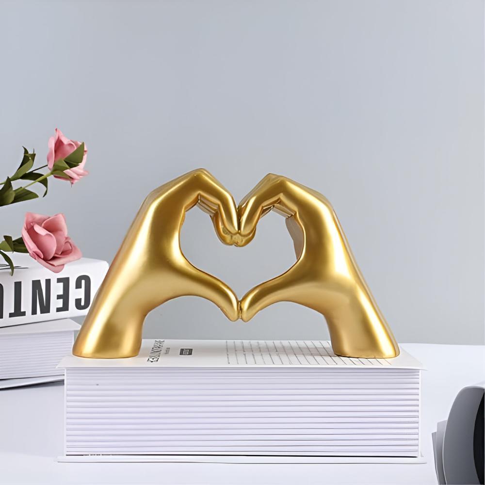 Finger Heart Sculpture Durable Multi-Color Wall & Desk Display