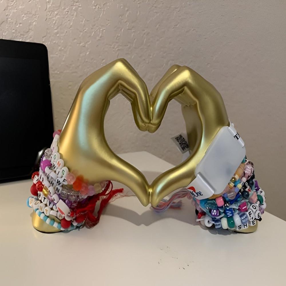 Finger Heart Sculpture Durable Multi-Color Wall & Desk Display