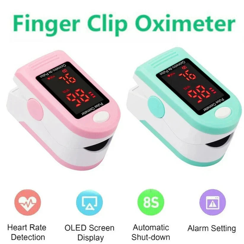 Fingertip Pulse Oximeter One-Button Digital Display 50-Hour Battery