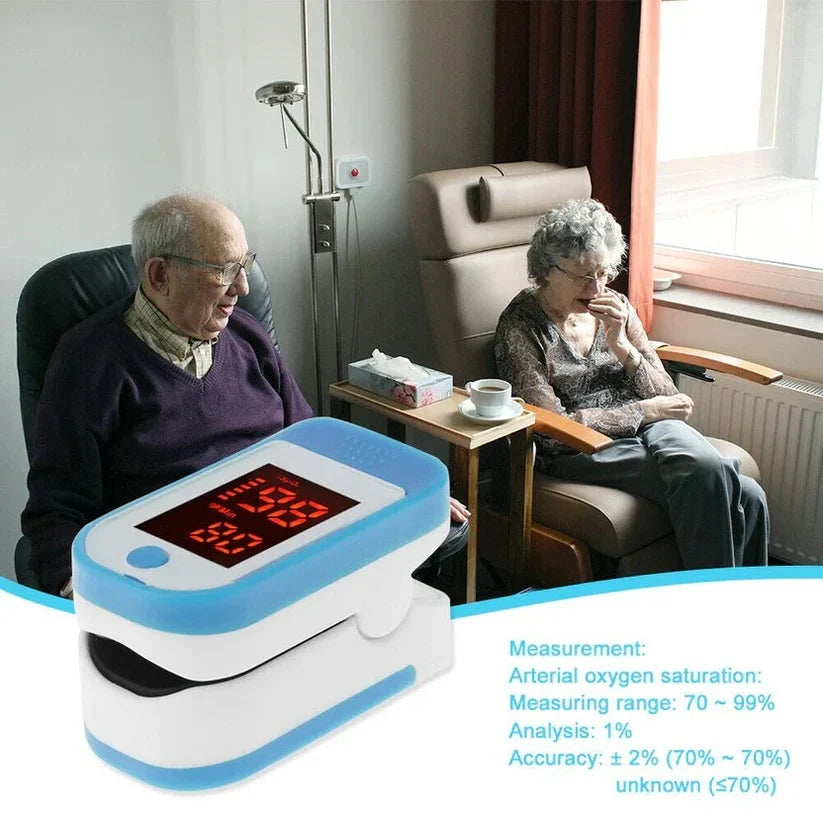 Fingertip Pulse Oximeter One-Button Digital Display 50-Hour Battery