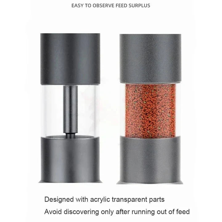 Fish Food Dispenser 3-Setting Portion Control Aluminum
