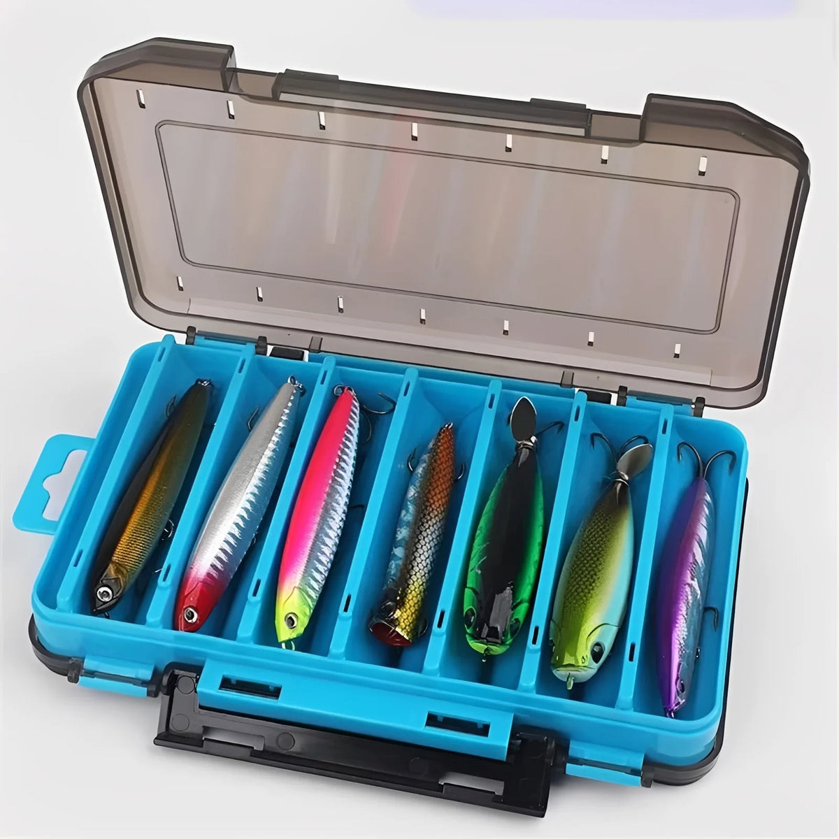 Fishing Tackle Box Double-Sided Clear Lids & Water-Resistant Seal