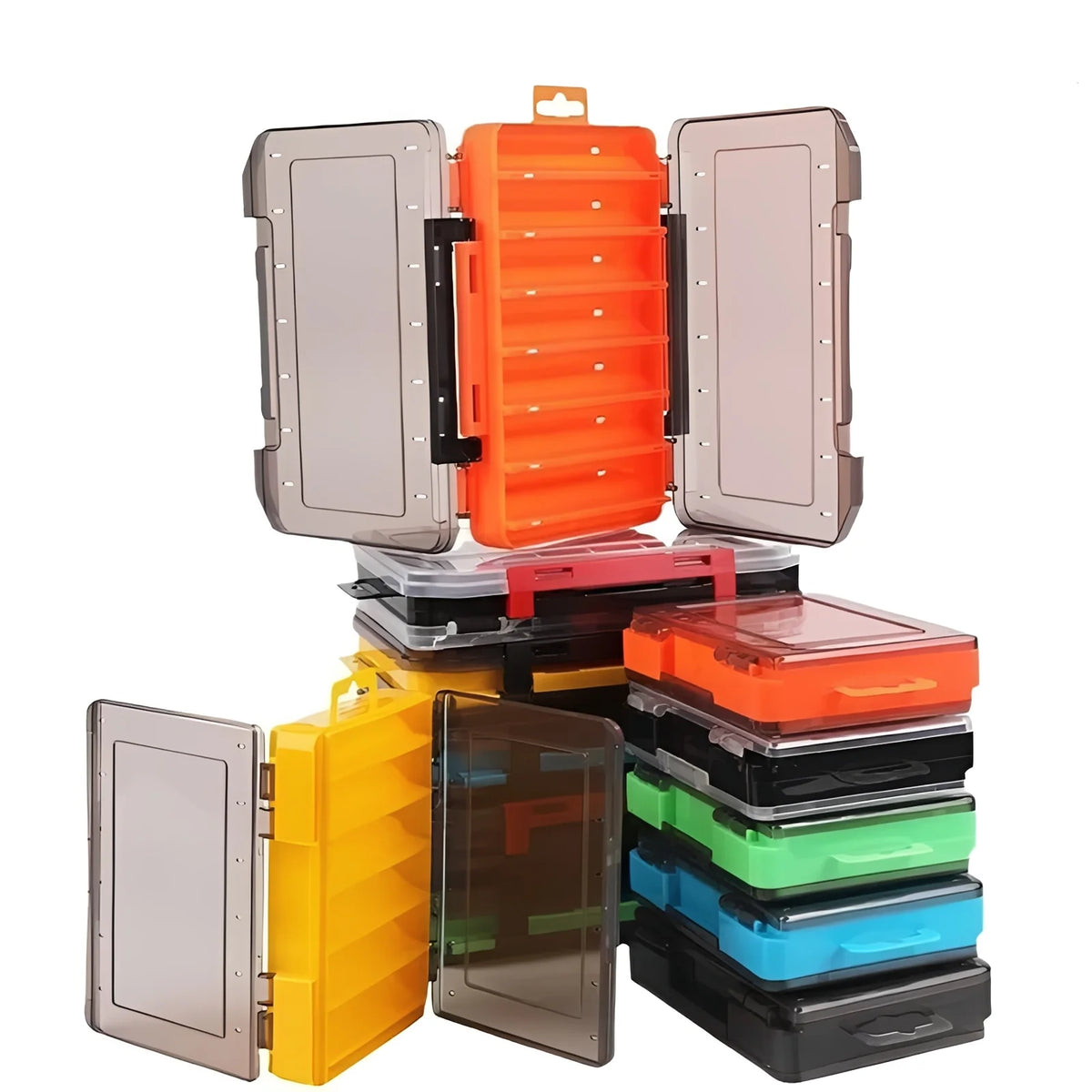 Fishing Tackle Box Double-Sided Clear Lids & Water-Resistant Seal