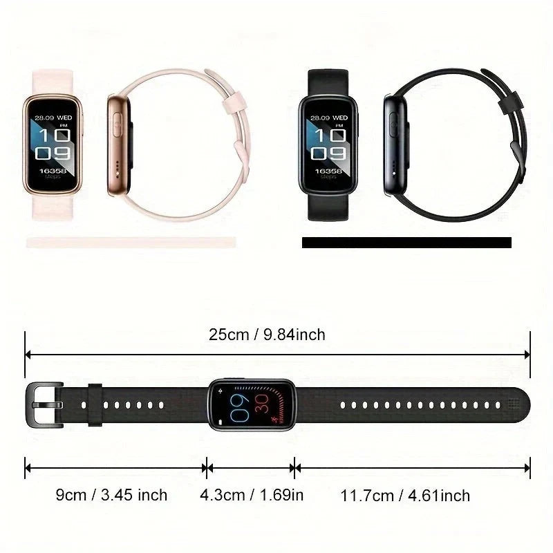 Fitness Smartwatch IP68 Water-Resistant Magnetic Charging 7-Day Battery