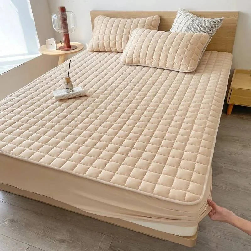 Fitted Mattress Protector Silky Plush Top & Elastic Fit