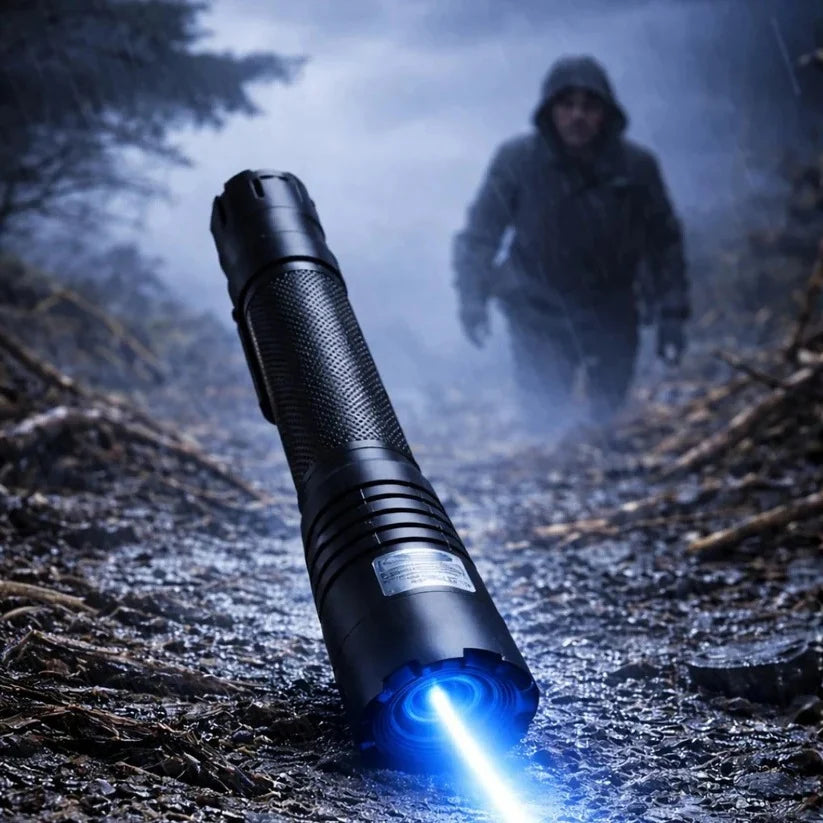 Flashlight Rechargeable Blue Laser Fire Starter