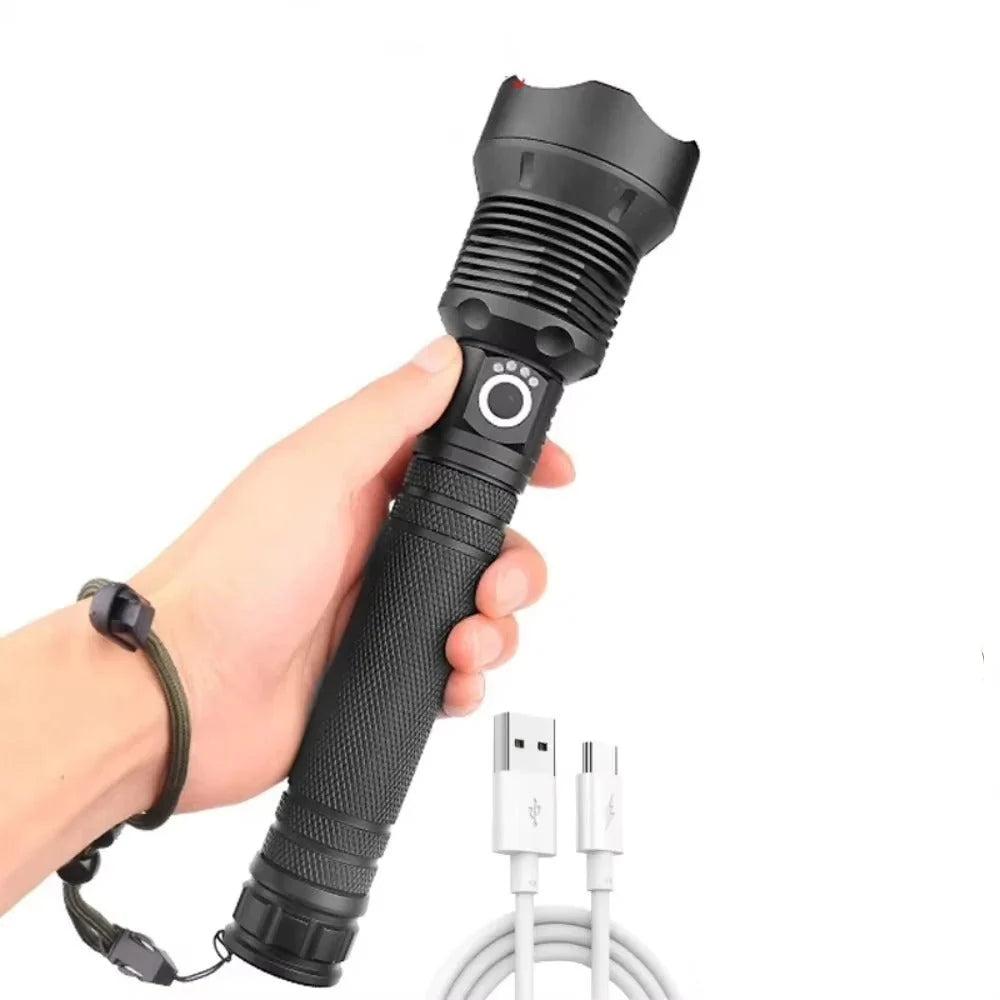 Flashlight Zoomable Flood-to-Spot USB Rechargeable