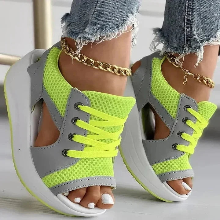 Flat Sandals Lace-Up Nano-Foam Textured Outsole
