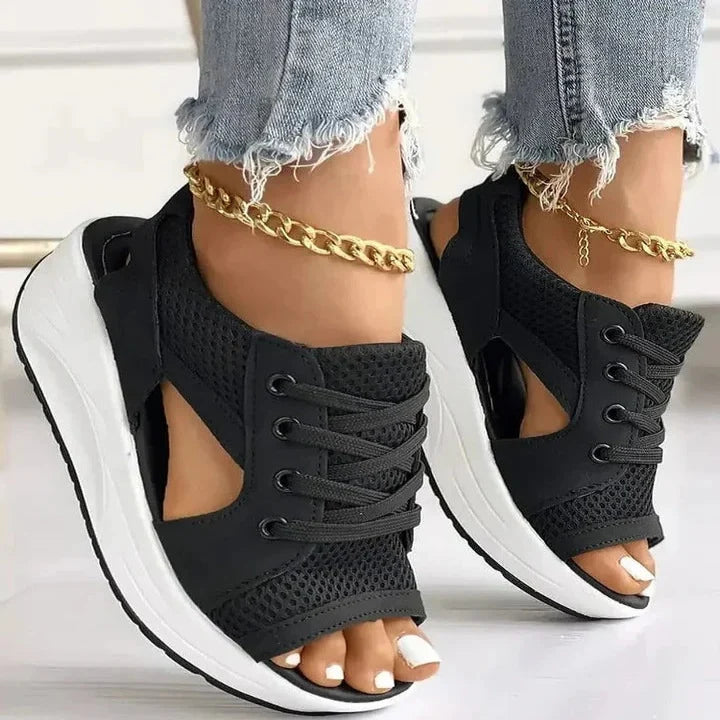 Flat Sandals Lace-Up Nano-Foam Textured Outsole