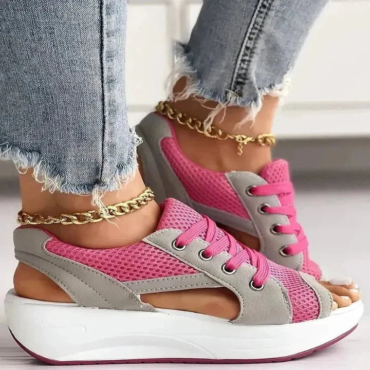Flat Sandals Lace-Up Nano-Foam Textured Outsole