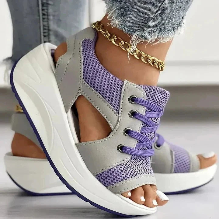 Flat Sandals Lace-Up Nano-Foam Textured Outsole
