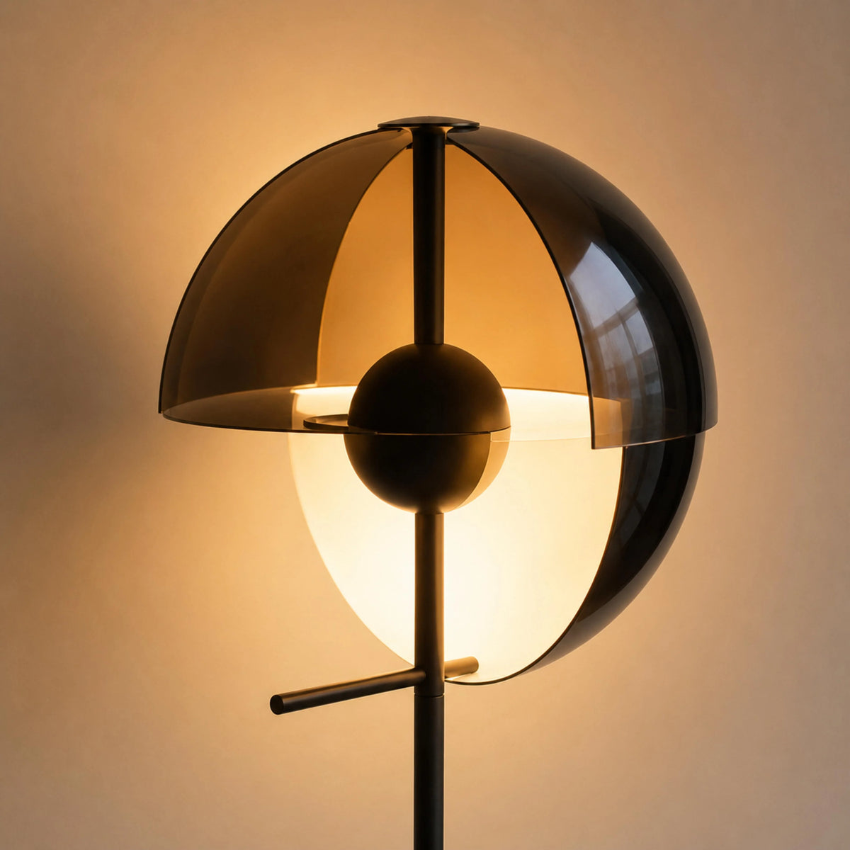 Floor Lamp Adjustable Dual-Hemisphere Shade Iron & Acrylic