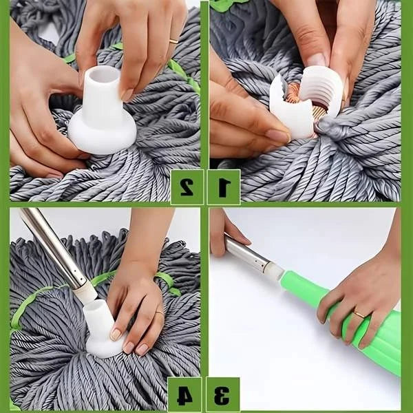 Floor Mop Self-Wringing 360 Degree Rotating Washable Microfiber