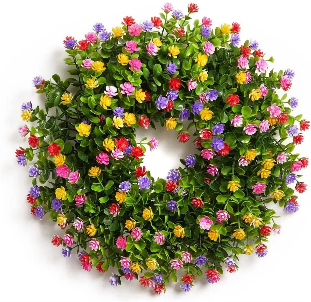 Floral Wreath Lifelike Silk 16 Inch