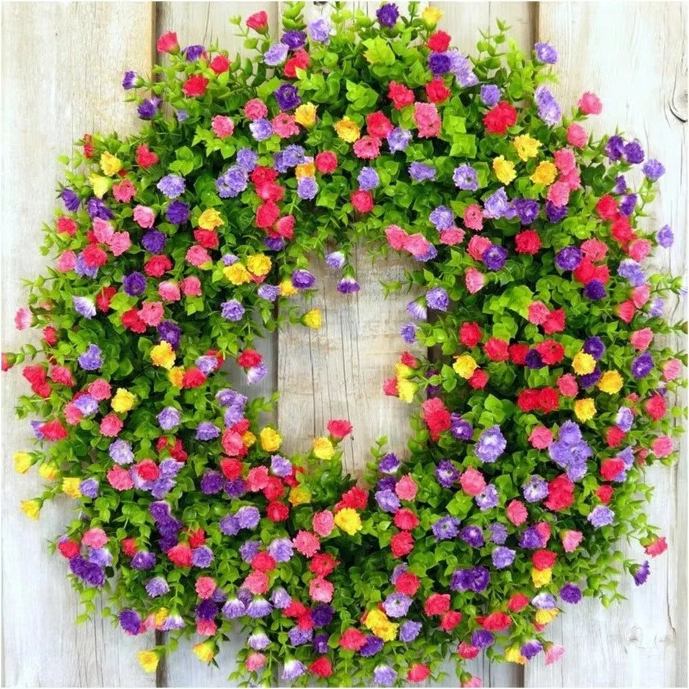Floral Wreath Lifelike Silk 16 Inch