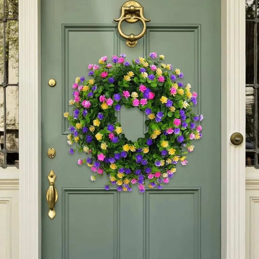 Floral Wreath Lifelike Silk 16 Inch