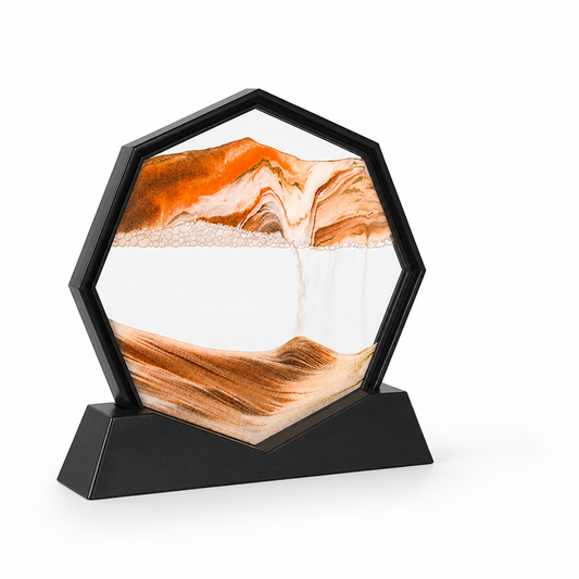 Flowing Hexagon Glass Sand Art Decor (12-Inch)