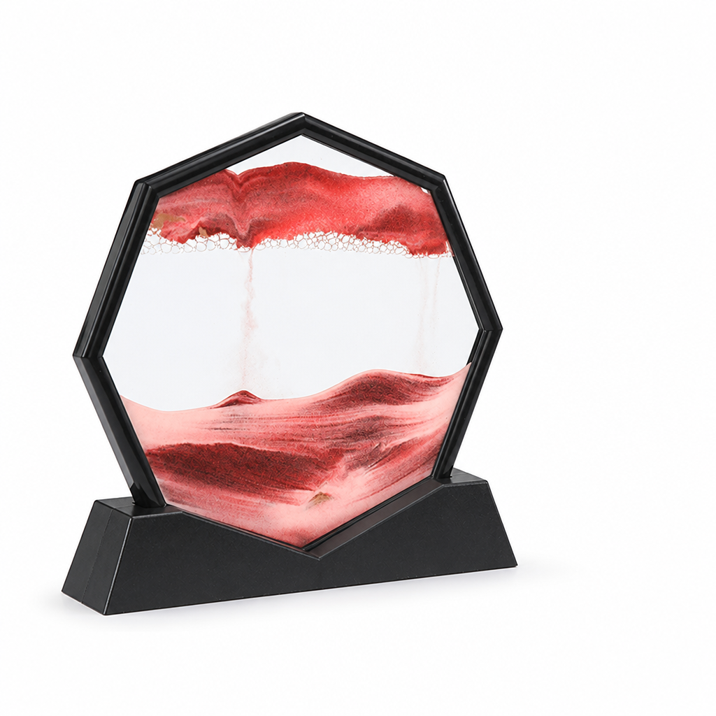 Flowing Hexagon Glass Sand Art Decor (12-Inch)
