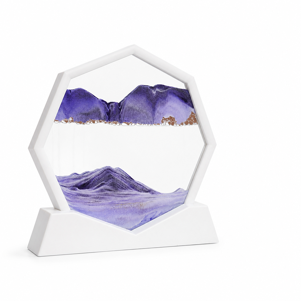 Flowing Hexagon Glass Sand Art Decor (12-Inch)