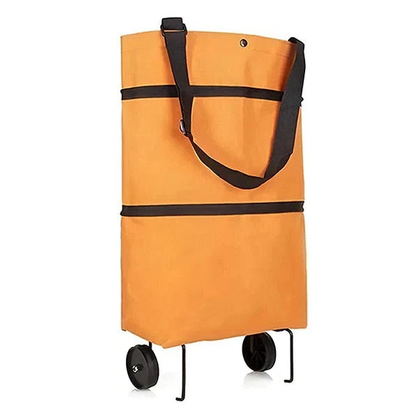 Foldable Shopping Cart Large Capacity 2-in-1 Carry & Roll