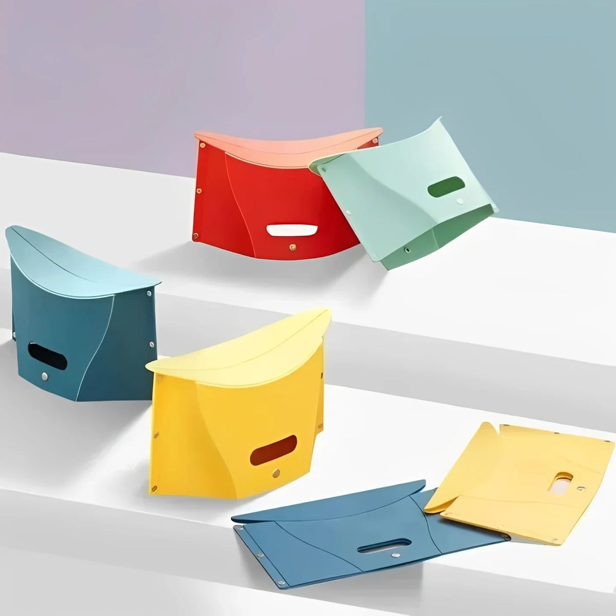 Folding Step Stool Lightweight Foldable Built-In Carry Handle