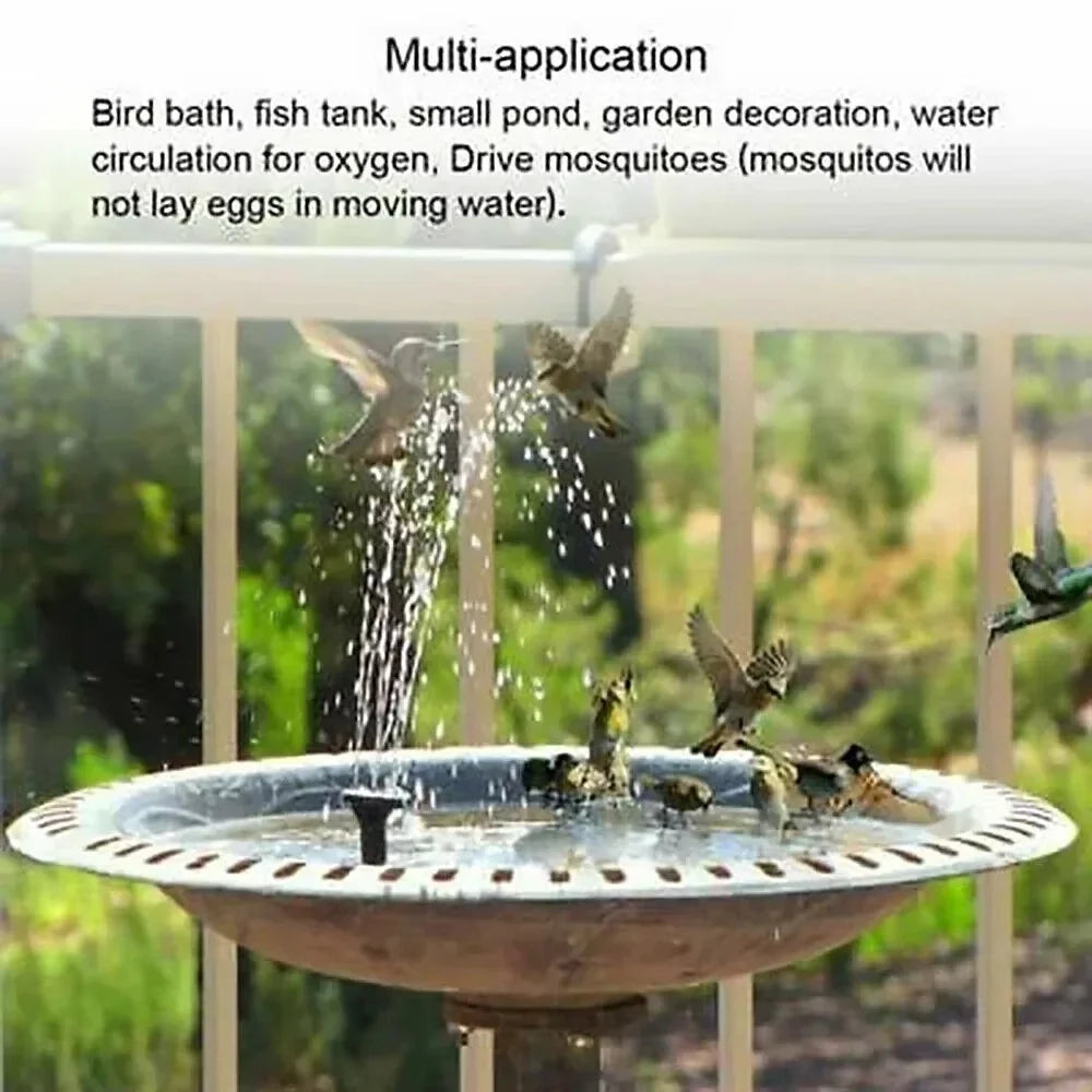 Fountain Pump Floating Solar Powered Interchangeable Nozzles