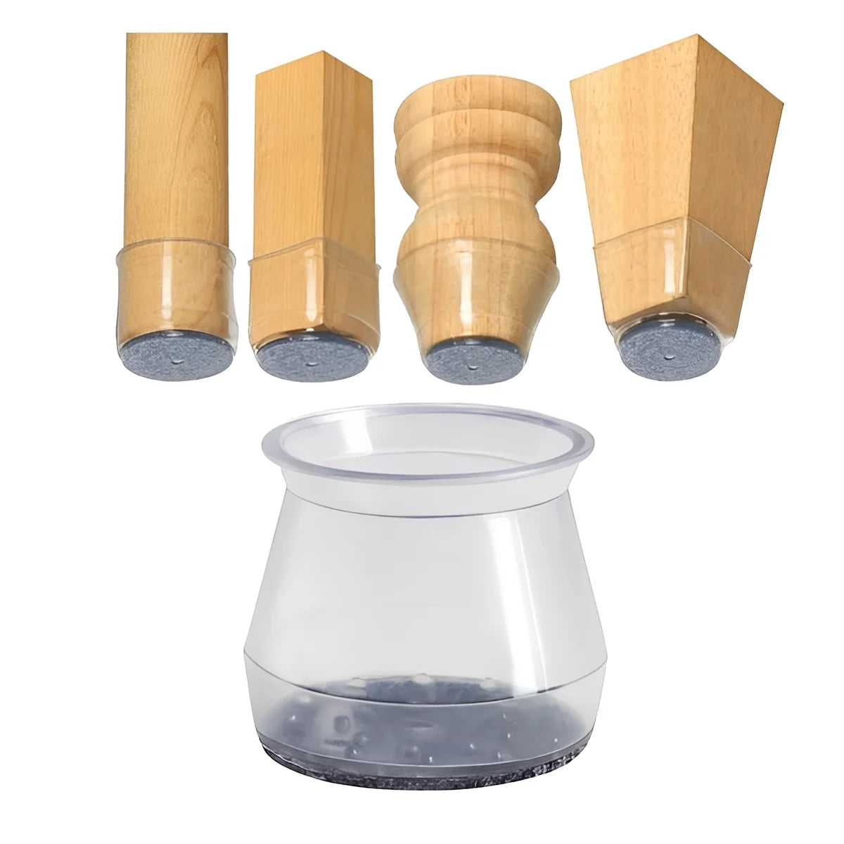Furniture Leg Protectors Triple-Layer Stretch Silicone