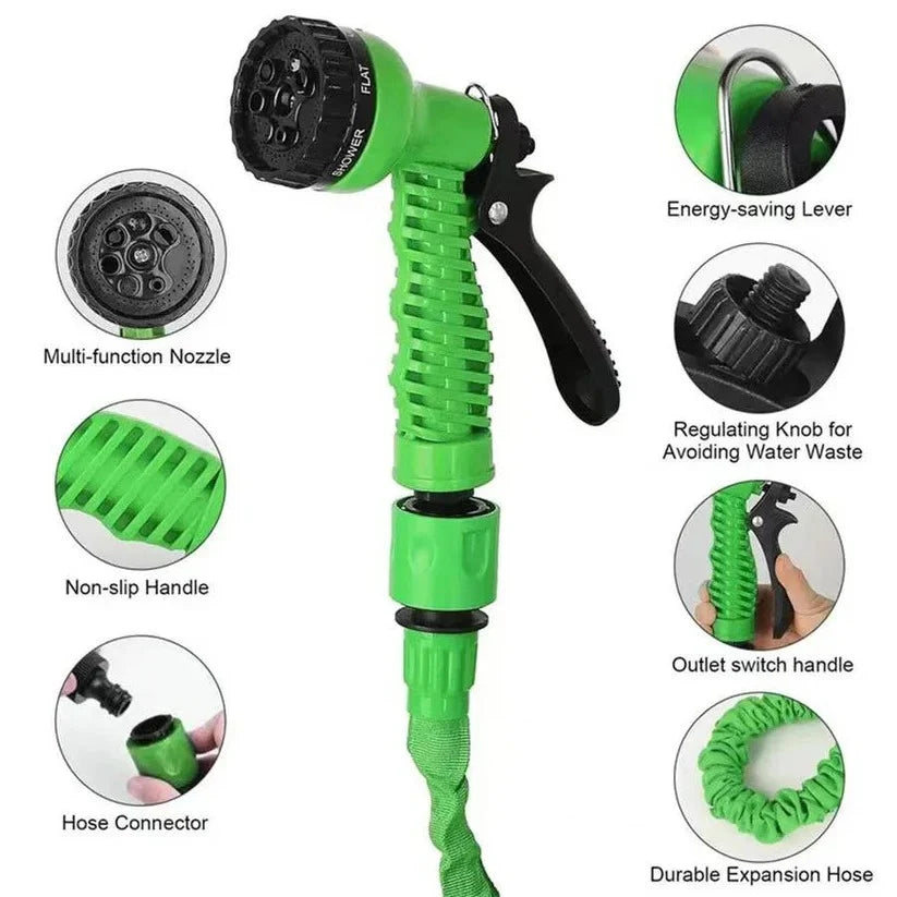 Garden Hose Expandable 3X High-Strength Fabric & 7-Mode Nozzle