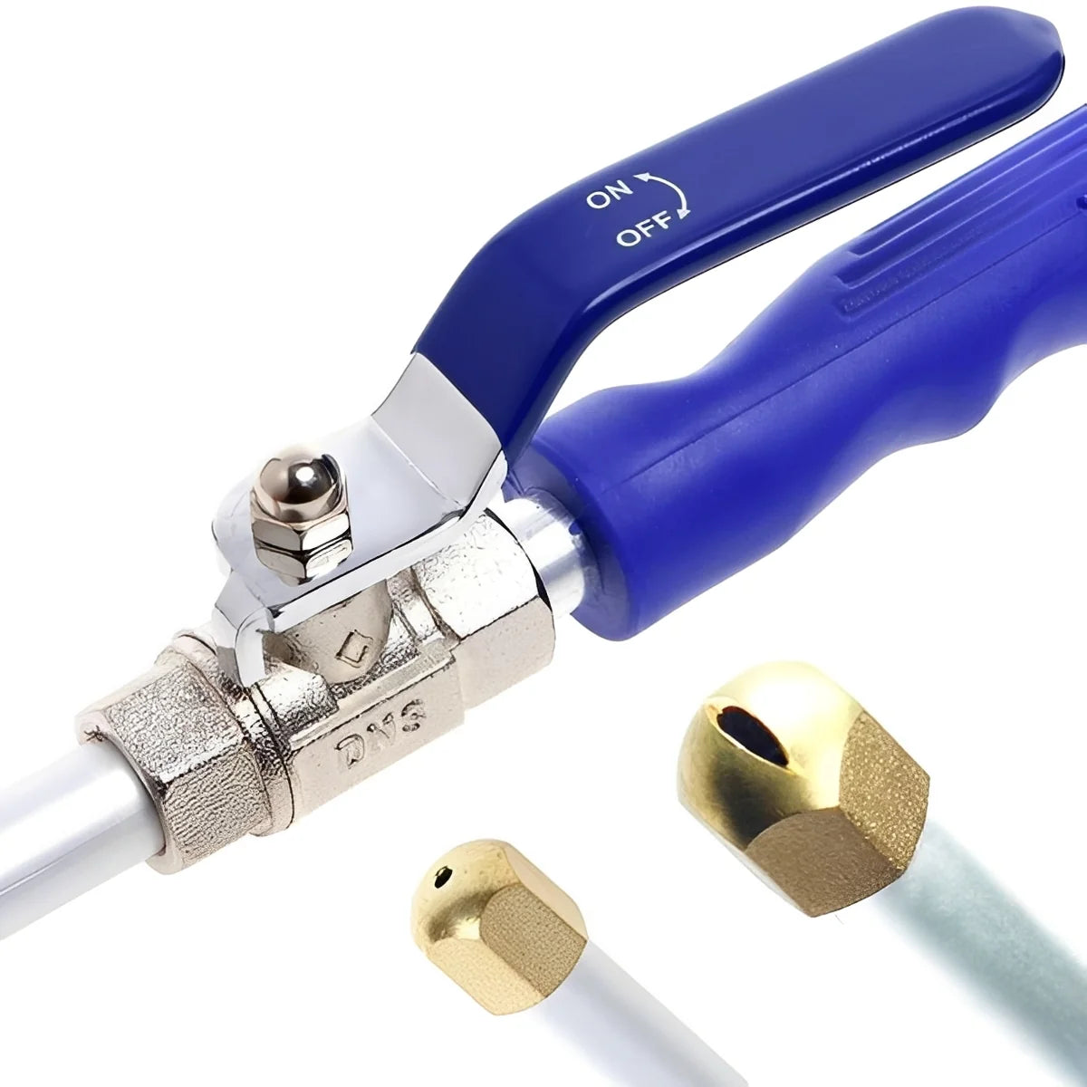 Garden Hose Nozzle High-Pressure 26ft Reach Brass Connector