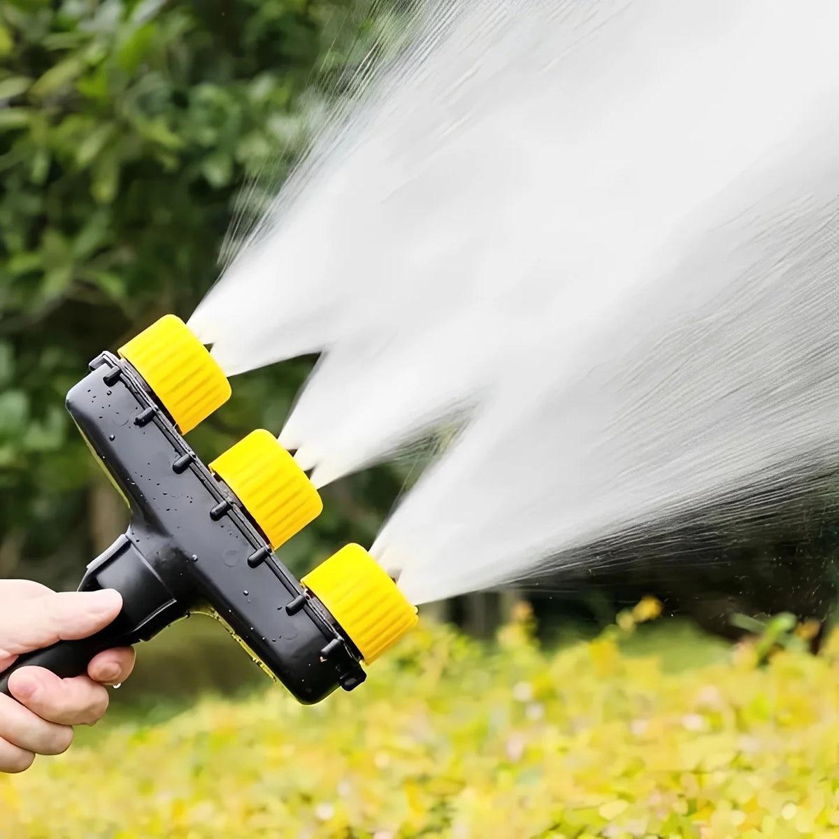 Garden Hose Nozzle Quick-Connect Adjustable Spray & Trigger Lock