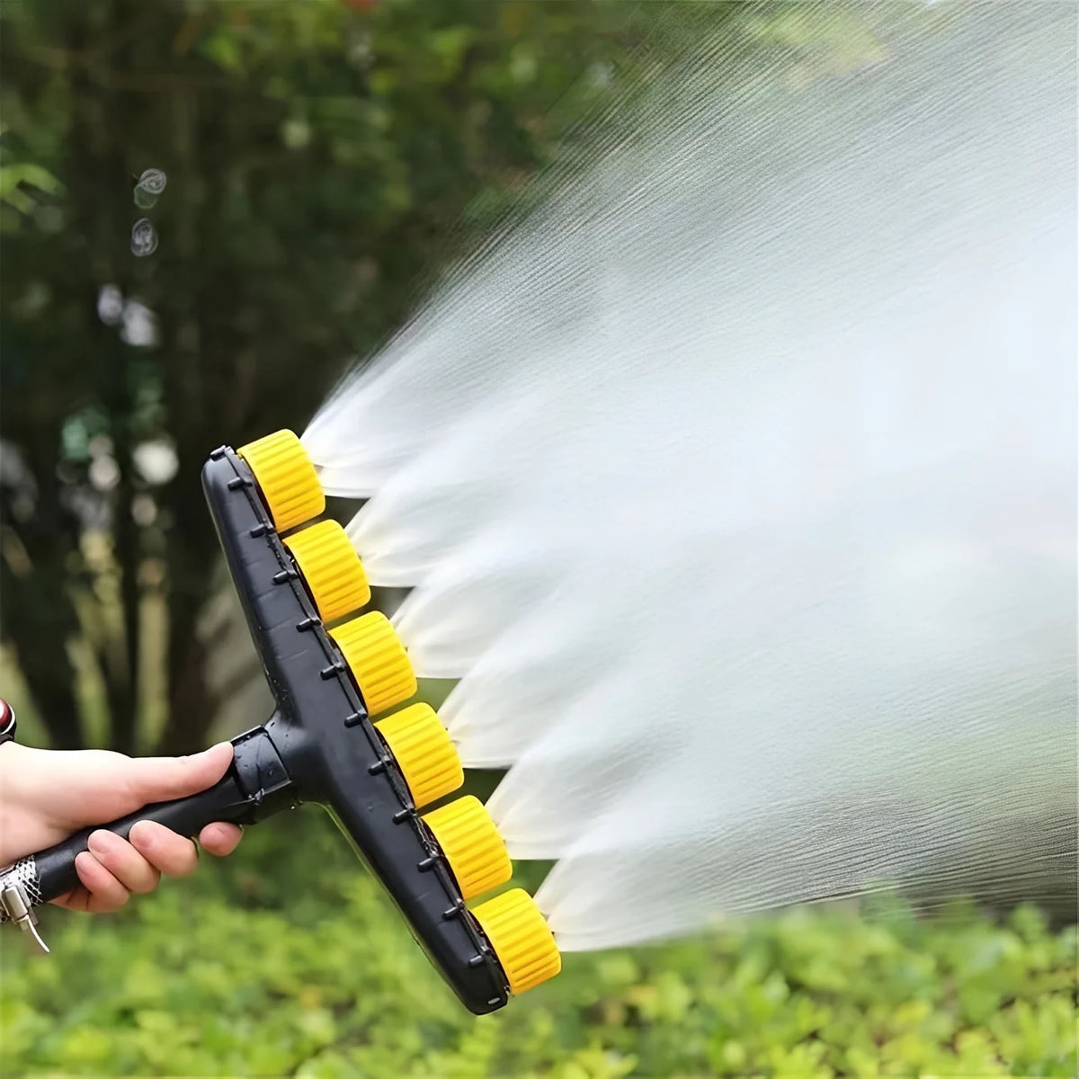 Garden Hose Nozzle Quick-Connect Adjustable Spray & Trigger Lock