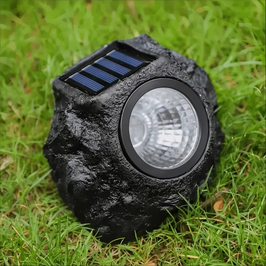 Garden Spotlight Stone Style Solar LED & Light Sensor