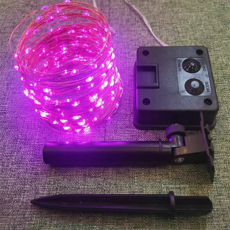 Garden String Lights Solar-Powered Flexible Copper Wire