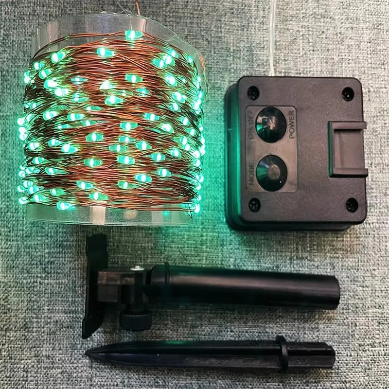 Garden String Lights Solar-Powered Flexible Copper Wire