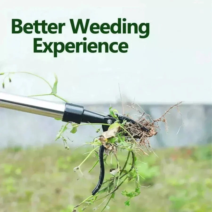 Garden Weed Puller Bamboo Handle Stainless Steel Claws