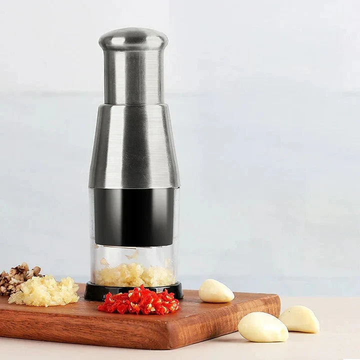 Garlic Chopper Stainless Steel Blades Compact Handheld