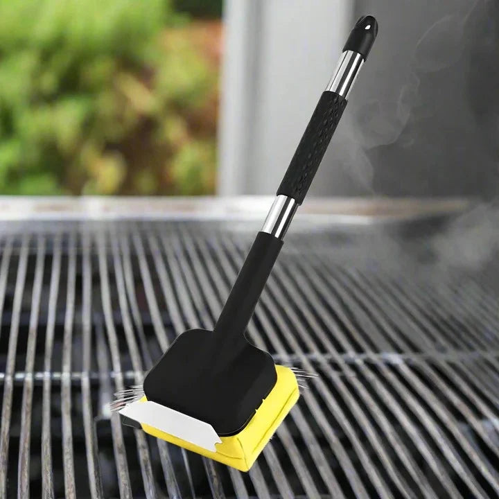 Grill Brush Steam-Assisted Stainless Scraper Replaceable & Dishwasher-Safe Heads