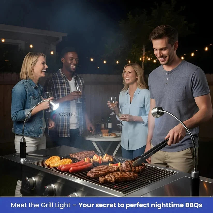 Grill Light Magnetic Base & Flexible Gooseneck Battery Operated