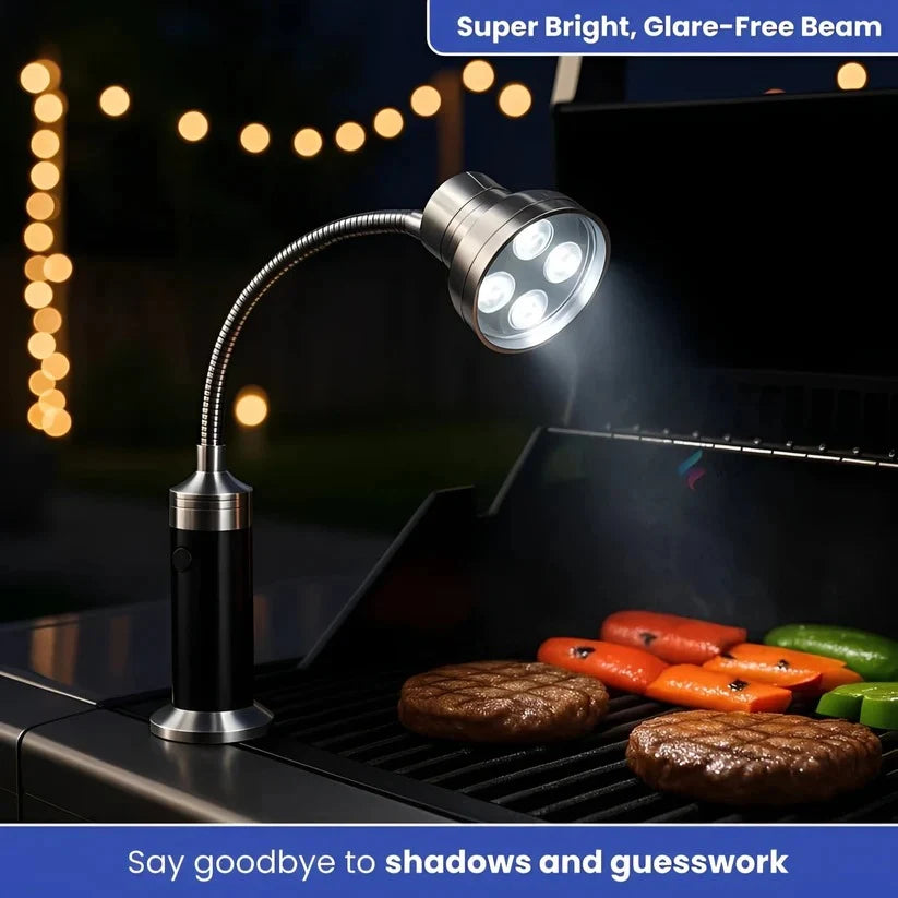 Grill Light Magnetic Base & Flexible Gooseneck Battery Operated