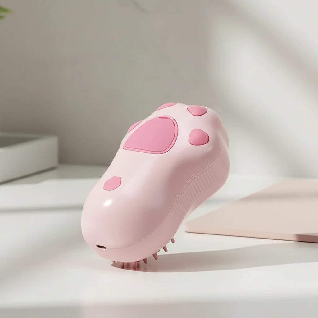 Grooming Brush 3-in-1 Steam Silicone Bristles Rechargeable