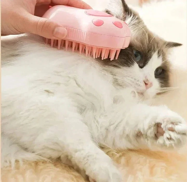 Grooming Brush 3-in-1 Steam Silicone Bristles Rechargeable