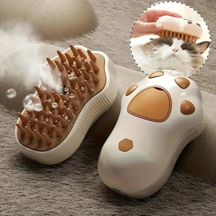Grooming Brush 3-in-1 Steam Silicone Bristles Rechargeable