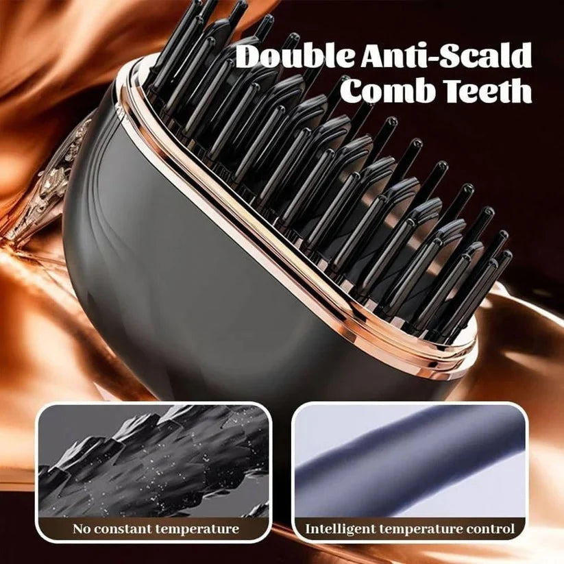 Hair Straightening Comb Cordless USB 45-Minute Battery