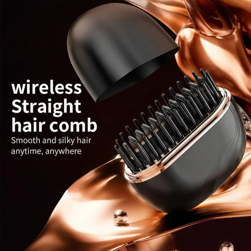 Hair Straightening Comb Cordless USB 45-Minute Battery