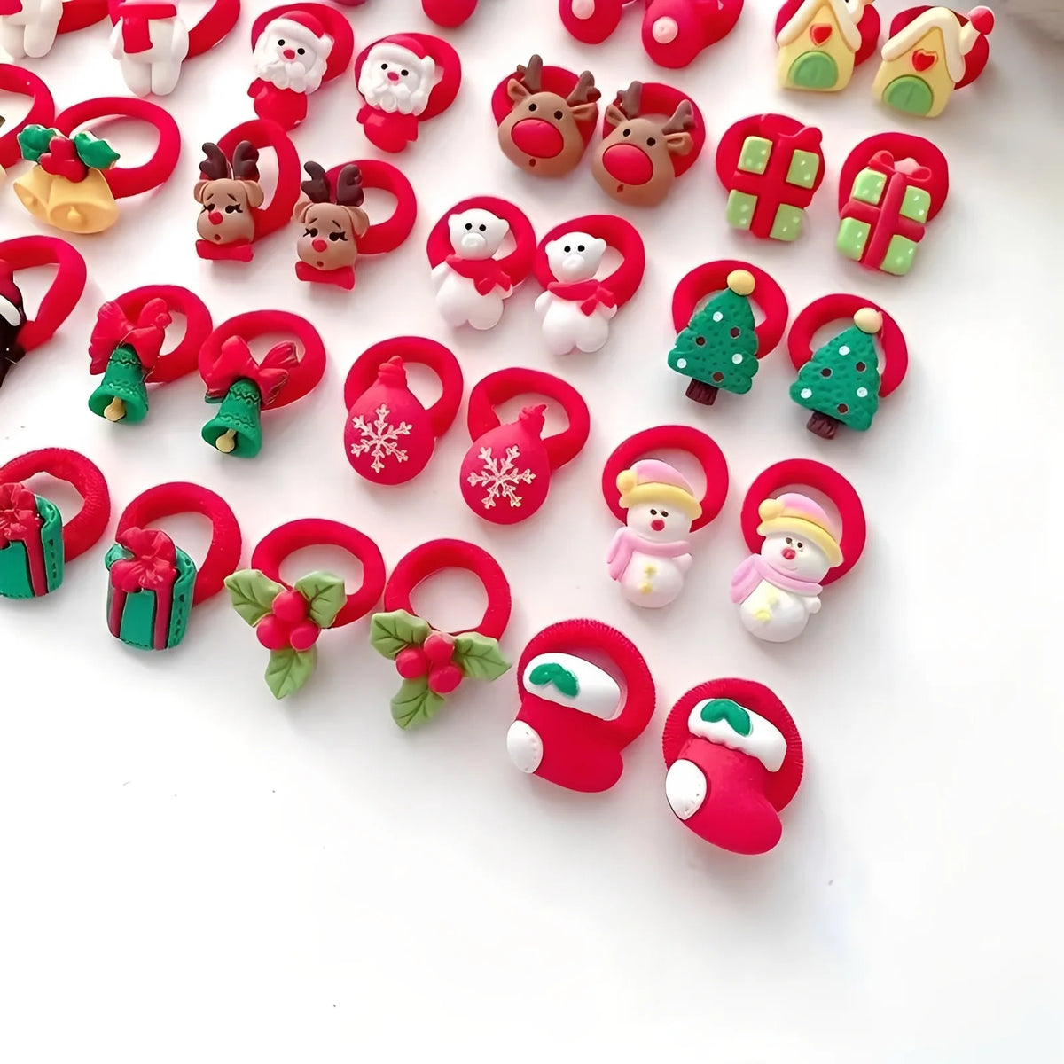 Hair Ties 3D Ornament No-Snag Set of 10