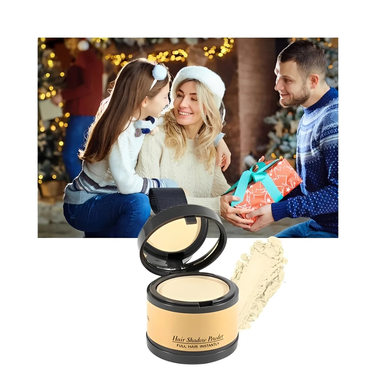 Hairline Concealer Powder Water-Resistant Compact With Mirror