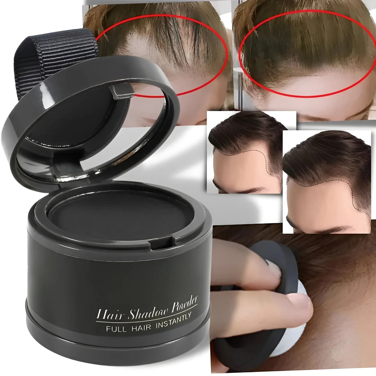 Hairline Concealer Powder Water-Resistant Compact With Mirror