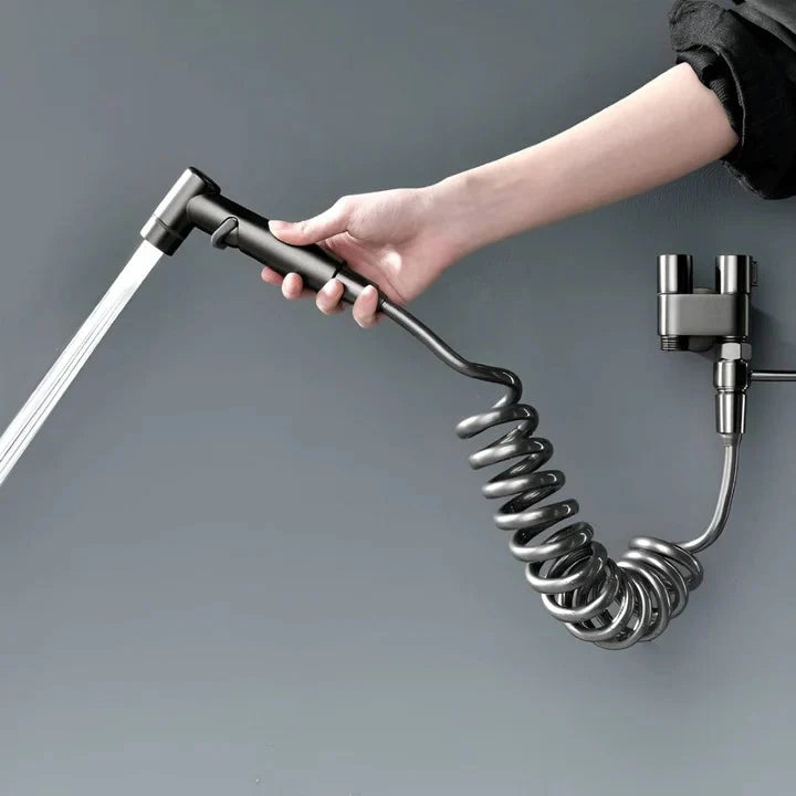 Handheld Bidet Sprayer Solid Brass Adjustable Flow Wall Mount